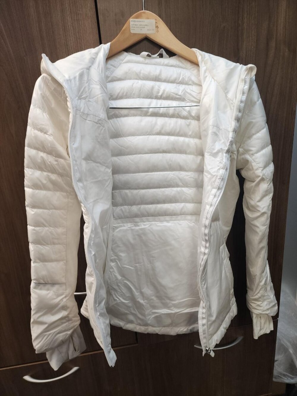 White lululemon Down for a Run II jacket